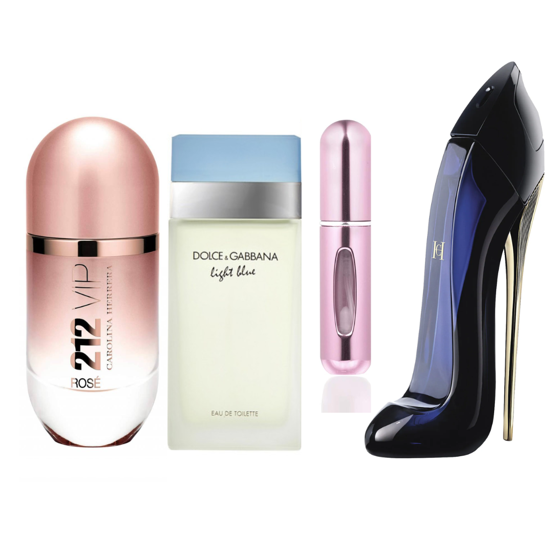 KIT(3 PERFUMES PARA MUJER+PERFUMERO)